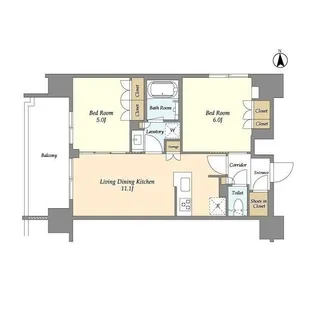 東京都台東区松が谷1【マンション】の間取り