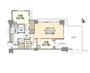 ミッドガーデン赤坂氷川【1階】の間取り