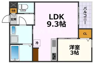 Delica栄生(デリカサコウ)【1階】の間取り