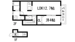 コーポマーバラス【2階】の間取り