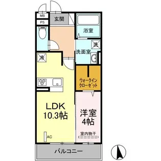 福島県いわき市内郷小島町新町【アパート】の間取り