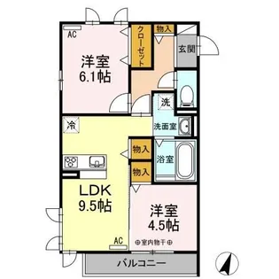 グレンディール【2階】の間取り