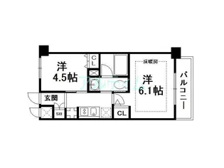エステムプラザ京都河原町通IIレジデンシャル【8階】の間取り