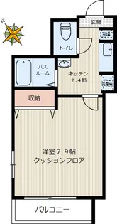 エフローザ小石川【1階】の間取り