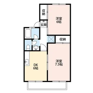 ファミールカサイD棟【1階】の間取り