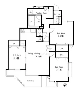アーバネックス武蔵野【1階】の間取り