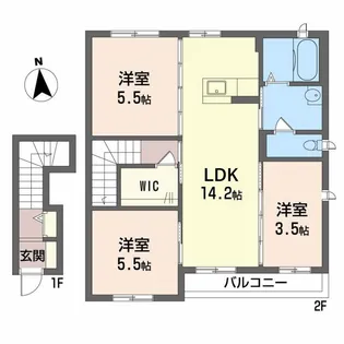 グランビュー C棟【2階】の間取り