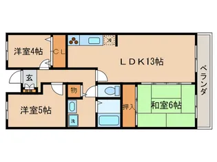 グランシャリオ草津【2階】の間取り