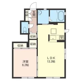 カスターニャカーサA【1階】の間取り