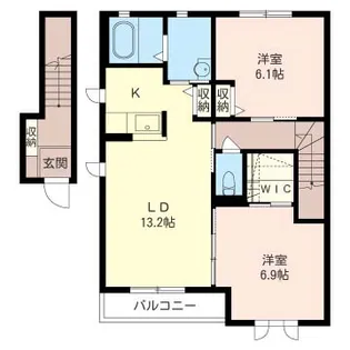 ラ・ヴィ―ニュB【2階】の間取り