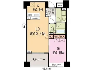 エーデル練馬【6階】の間取り