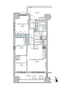 パークアクシス大塚【6階】の間取り