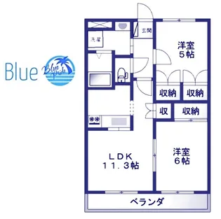 グランディール茅ヶ崎【1階】の間取り
