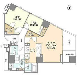 ザ・パークハウス西麻布レジデンス【13階】の間取り