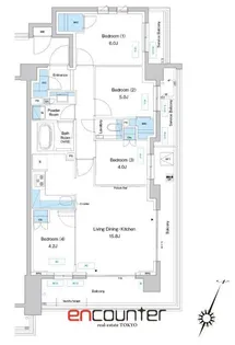 プレディアコート鷺沼【4階】の間取り