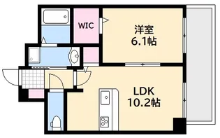 ベルパッソ三篠II【6階】の間取り