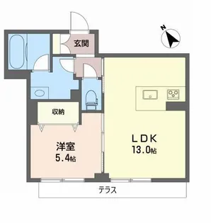 ベレオ枝松【1階】の間取り