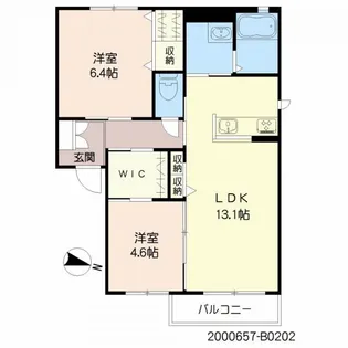 エアホルク ヴィラ B棟【2階】の間取り