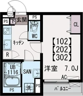 イクシオ中葛西【1階】の間取り