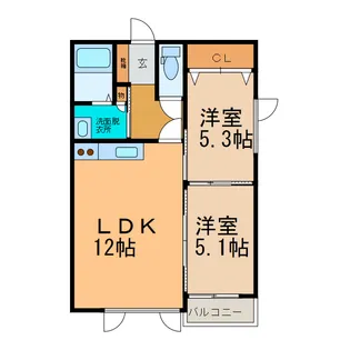 ヴァイオレットハイツ【2階】の間取り