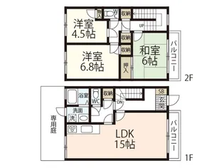メゾネット己斐【1階】の間取り
