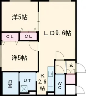 クラリス菊水II【5階】の間取り
