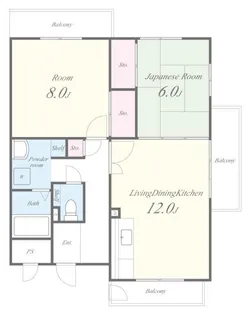 ベルメゾン井口堂【2階】の間取り