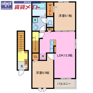 ラルース A【2階】の間取り