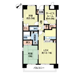 WellValley井土ヶ谷【5階】の間取り