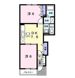 ラフレシールスクエアB【1階】の間取り