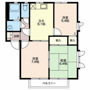 ラフィーネ逢瀬 A棟【2階】の間取り