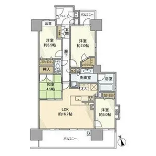 プレミアシティ桜山【8階】の間取り
