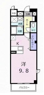 グレースコート白鷺坂【6階】の間取り