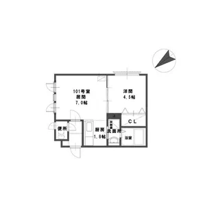 ルミエール本郷通2【1階】の間取り