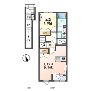 仮)日立市金沢町2丁目新築アパート【2階】の間取り