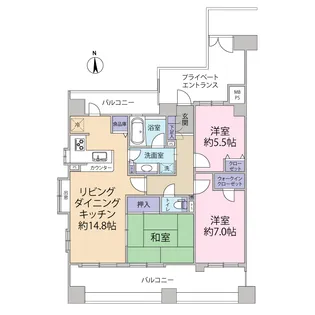ライオンズマンションセントワーフ横濱【11階】の間取り