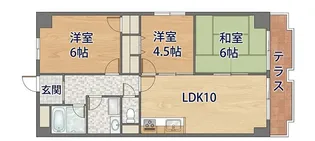 エクレール・やぐら【1階】の間取り