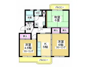 公団若葉台団地(坂戸地区)14号棟【2階】の間取り