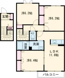シャーメゾン エンジェル A【2階】の間取り