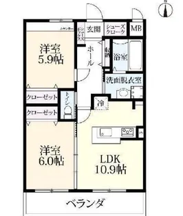 ヴァネッサ若楠【4階】の間取り