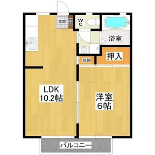 飯田東ハイツ【2階】の間取り