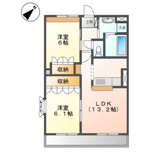 エルグランデ北在家【3階】の間取り