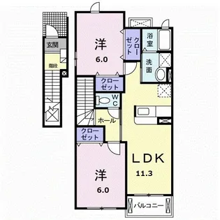 ゼフィール【2階】の間取り