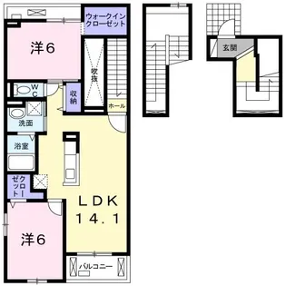 プランドール B【3階】の間取り