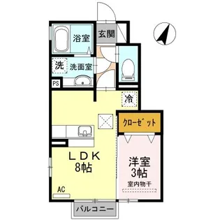 サニーフラット大道北 B【1階】の間取り