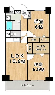 ボヌールみてじま【1階】の間取り