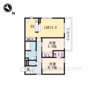 アンソレイエくさつ【1階】の間取り