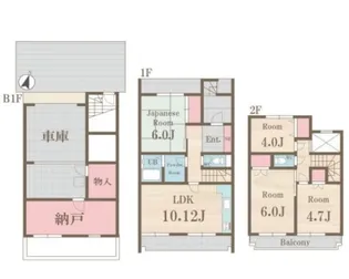 テラスハウス小竹町【2階】の間取り