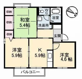 グレースプラザ早島【2階】の間取り