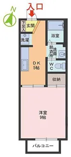 グリーンロードナカガイチB棟【2階】の間取り